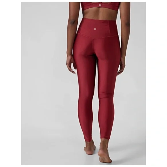 ♥️NWTS-$100 ATHLETA Elation Shine Tights XL Ultra High-Rise Leggings Red Tights - Picture 3 of 8